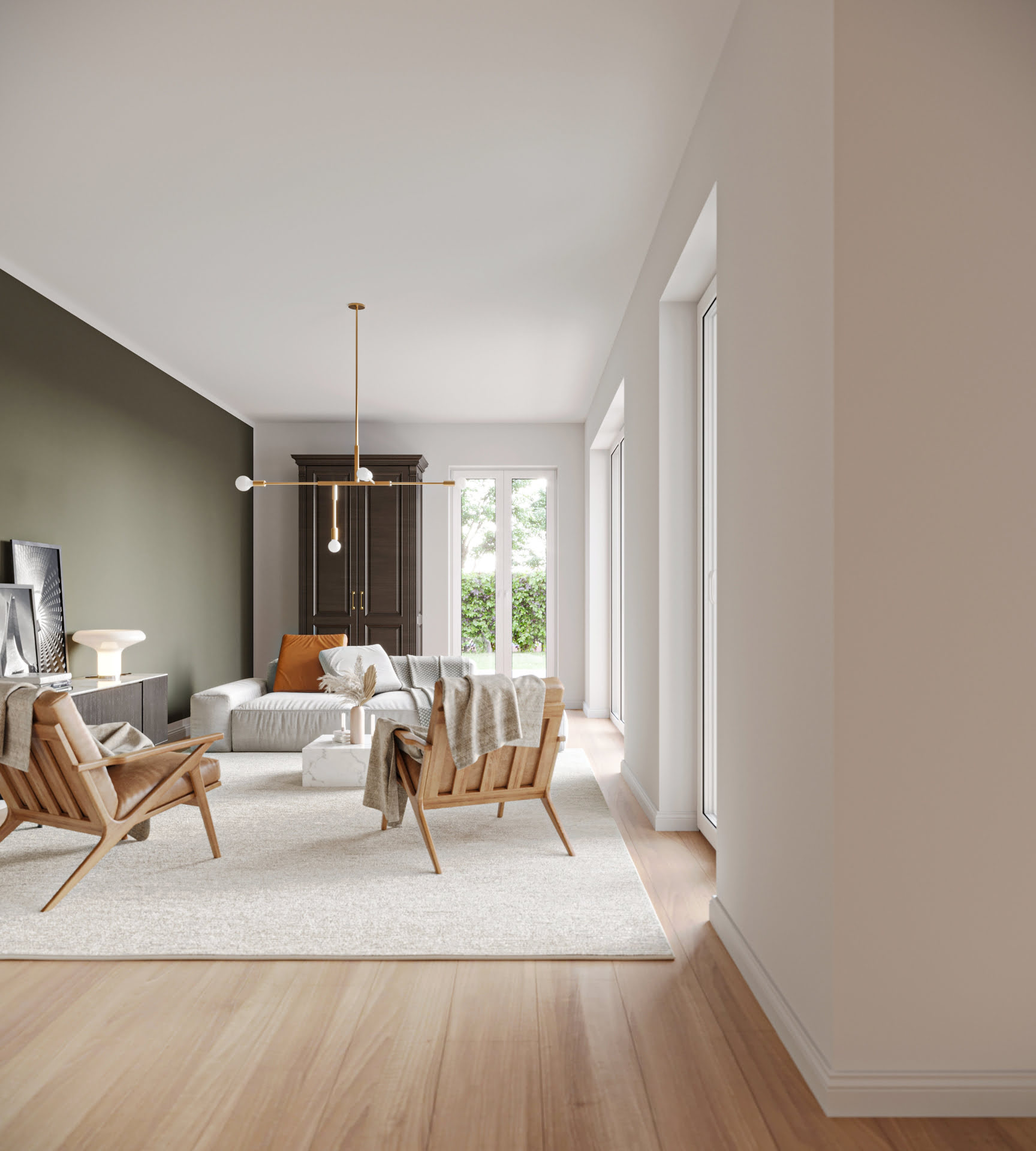 Interior Visualisierung eines Wohnraum an der Präsidentenstraße