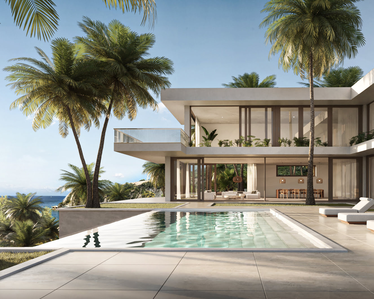 Architekturvisualisierung einer Villa auf Ibiza