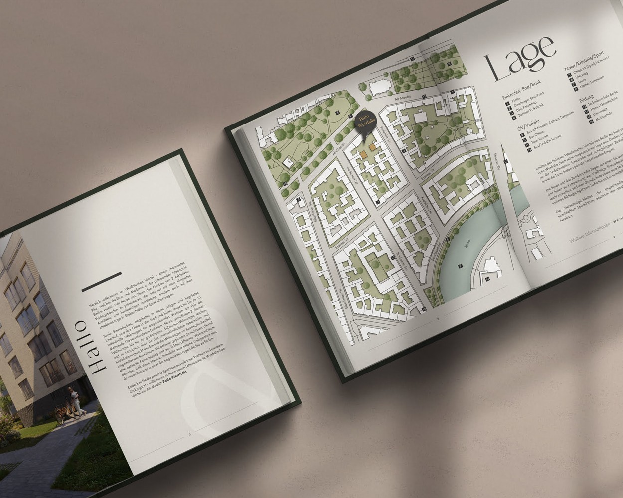 Printdesign für ein exklusives Mehrfamilienhaus in Berlin MItte