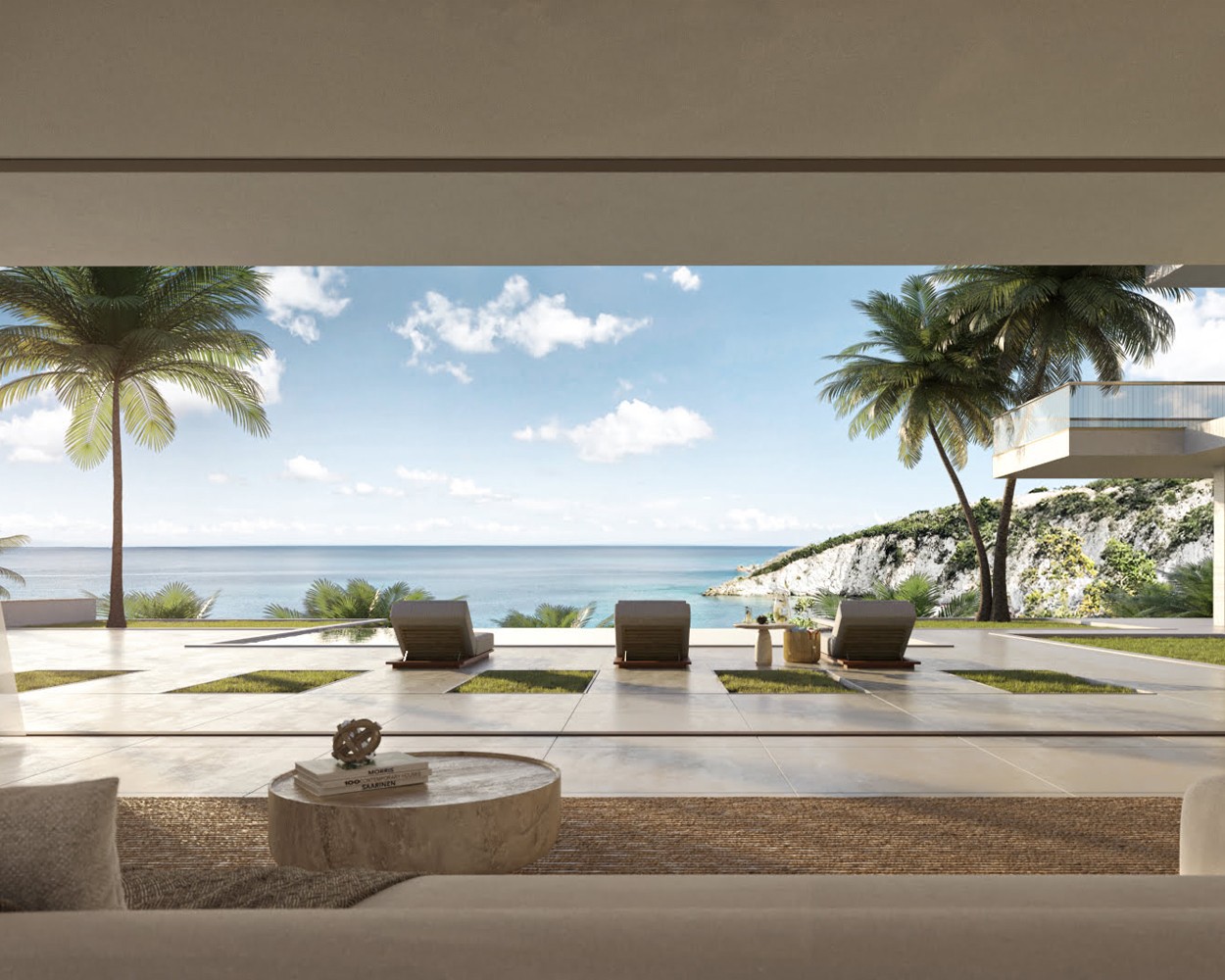 Innenraumvisualisierung einer Villa auf Ibiza